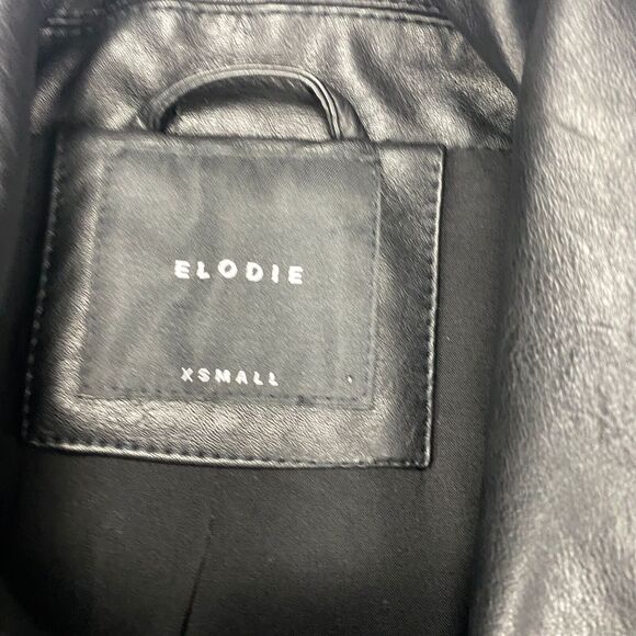 Elodie Nordstrom Womens Size XS Moto Jacket Black Faux Leather - Picture 2 of 16